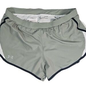 Under Armour HeatGear Running Shorts Womens XL Gray Black Liner Lightweight Poly